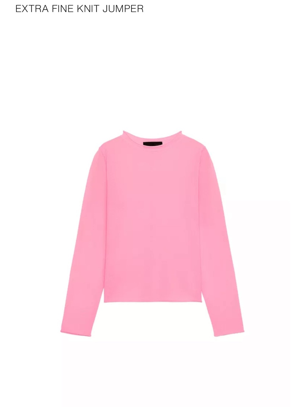Zara Extra Fine Knit Pink Sweater NWOT XL